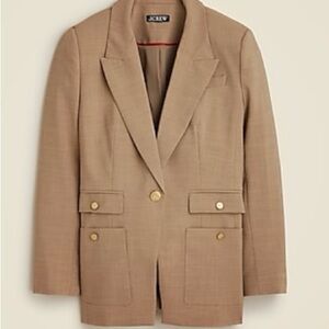J. Crew Camel Blazer with Brass Accents